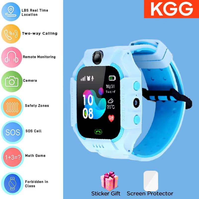 ﻿ Kids Smart Watch 4G Sim Card 2G Internet SOS LBS Location Call Child Smartwatch Camera Waterproof Watch Phone for Boys Girls