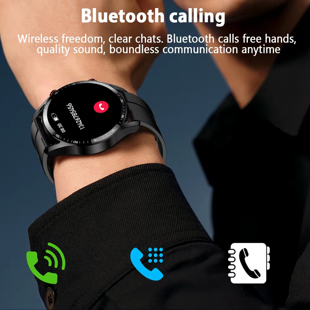 New 1.53Inch Bluetooth Call Smart Watch Men Multi-Sport Mode Heart Rate Health Monitoring Waterproof Business Smartwatch