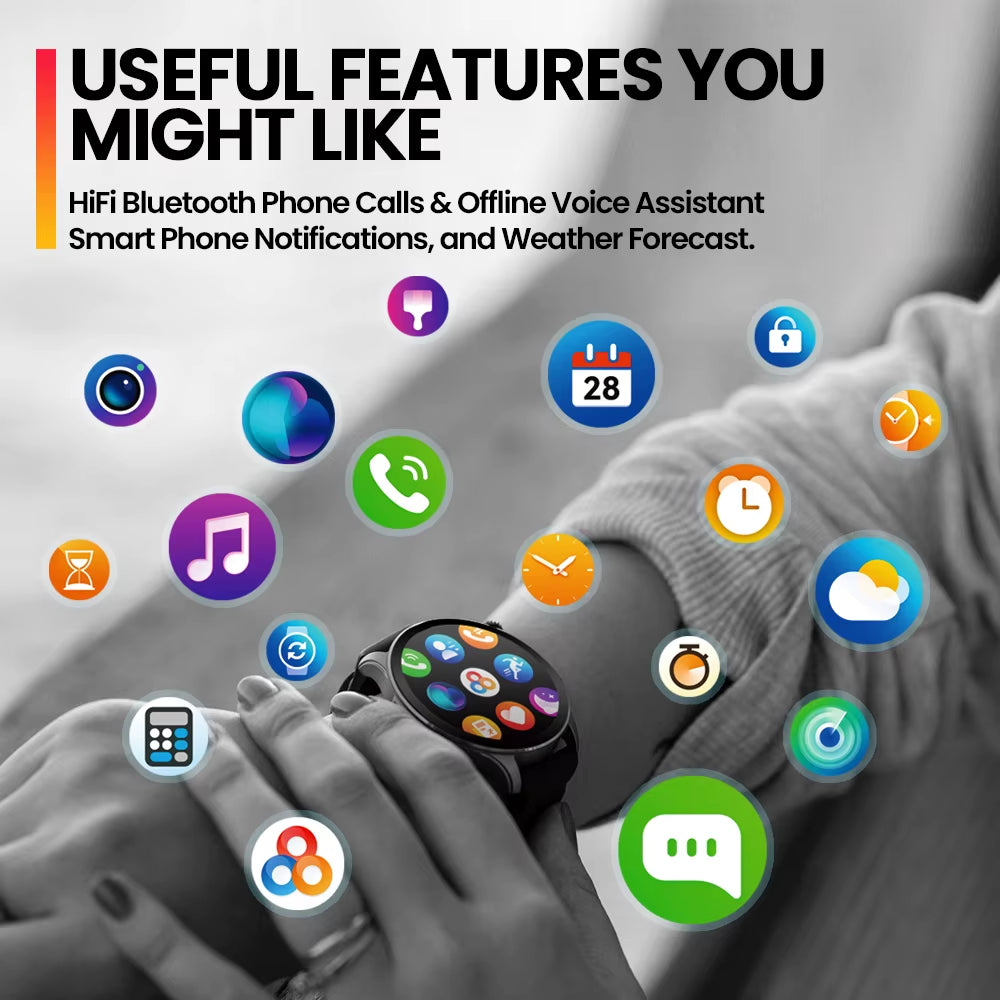 [2024 World Premiere]  Btalk 3 Pro Smart Watch AMOLED Display Hi-Fi Bluetooth Phone Calls Health and Fitness Tracking