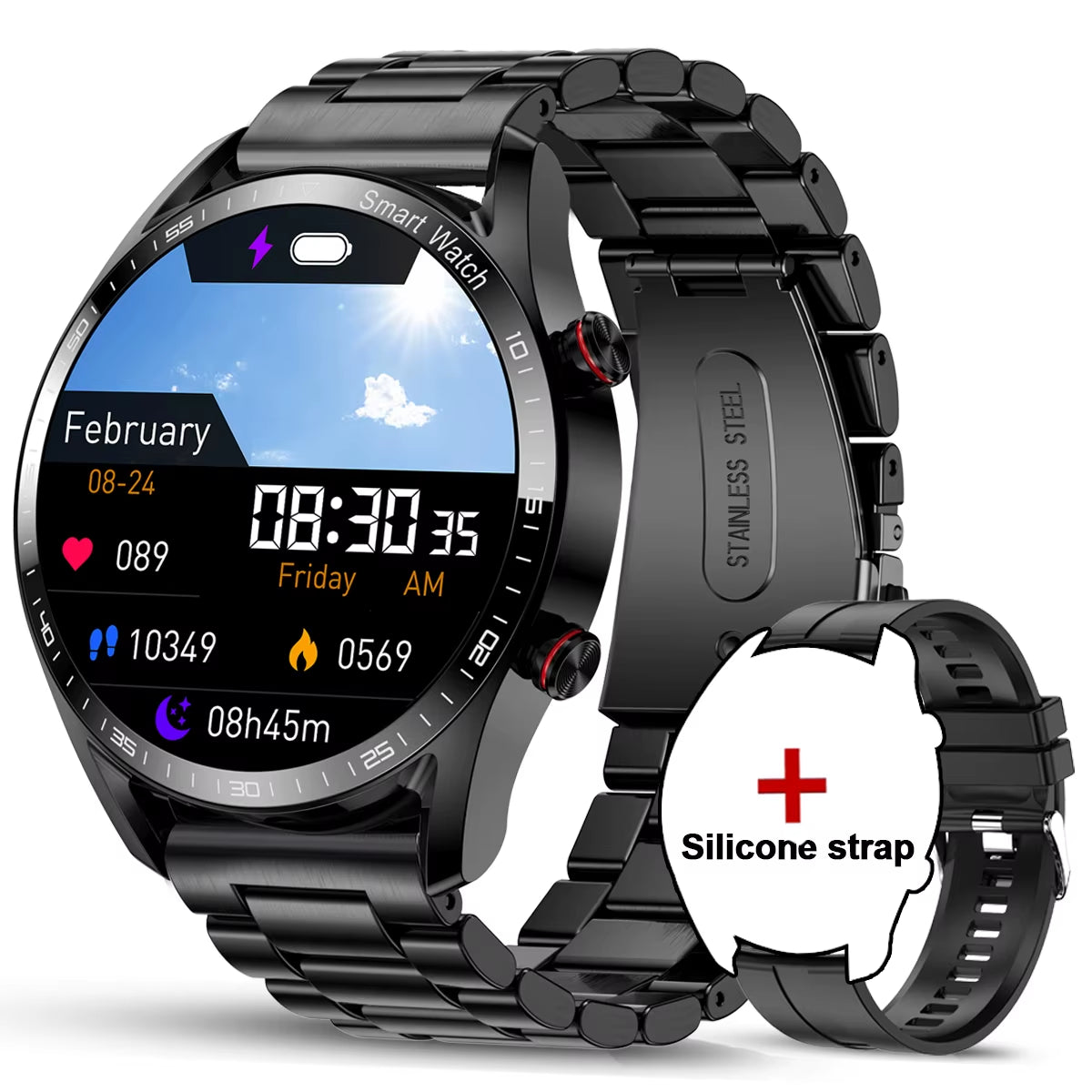New 1.53Inch Bluetooth Call Smart Watch Men Multi-Sport Mode Heart Rate Health Monitoring Waterproof Business Smartwatch