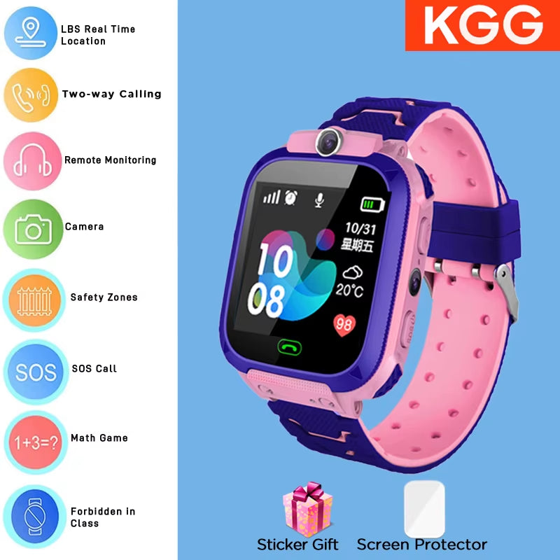 ﻿ Kids Smart Watch 4G Sim Card 2G Internet SOS LBS Location Call Child Smartwatch Camera Waterproof Watch Phone for Boys Girls