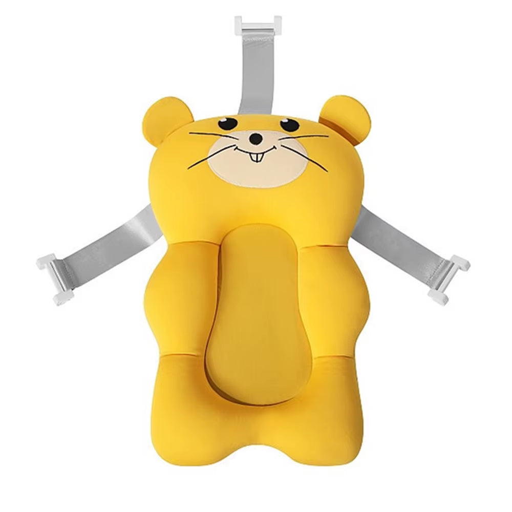 Baby Shower Mat Bath Tub Pad Non-Slip Bathtub Seat Support Mat Newborn Safety Security Bath Support Cushion Foldable Soft Pillow