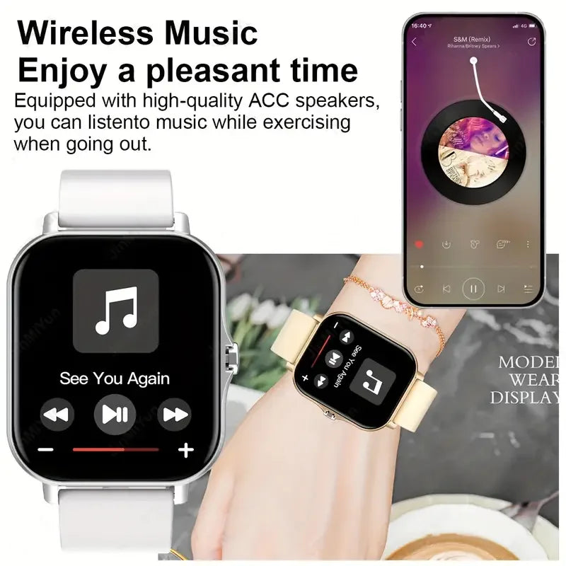 2025 New Smart Watch Bluetooth Talking Blood Oxygen/Blood Pressure Monitor Smart Watch for Women Men Holiday Gift