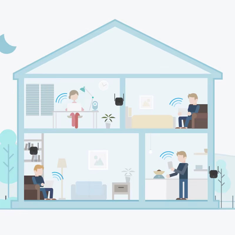 Repeater Wifi Pro Mi Amplifier Network Expander Router Power Extender Roteador 300M 2.4G 2 Antenna for Router Home Office