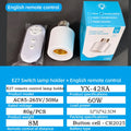E27 60W Wireless Remote Control Smart Timer Switch Lamp Holder 110V 220V House Multi Light Switch Baby Room Bedroom Timer Switch