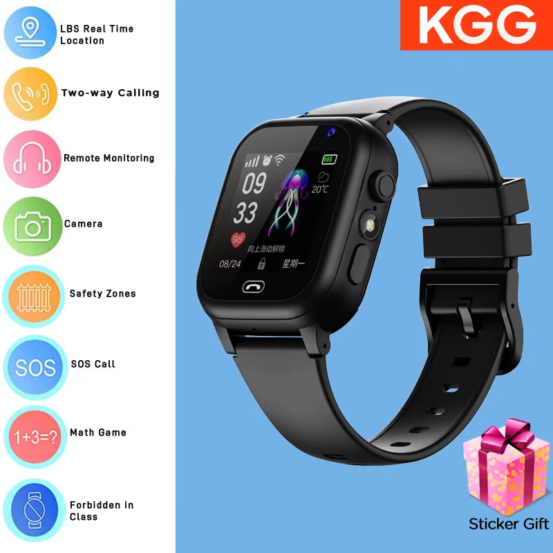 ﻿ Kids Smart Watch 4G Sim Card 2G Internet SOS LBS Location Call Child Smartwatch Camera Waterproof Watch Phone for Boys Girls