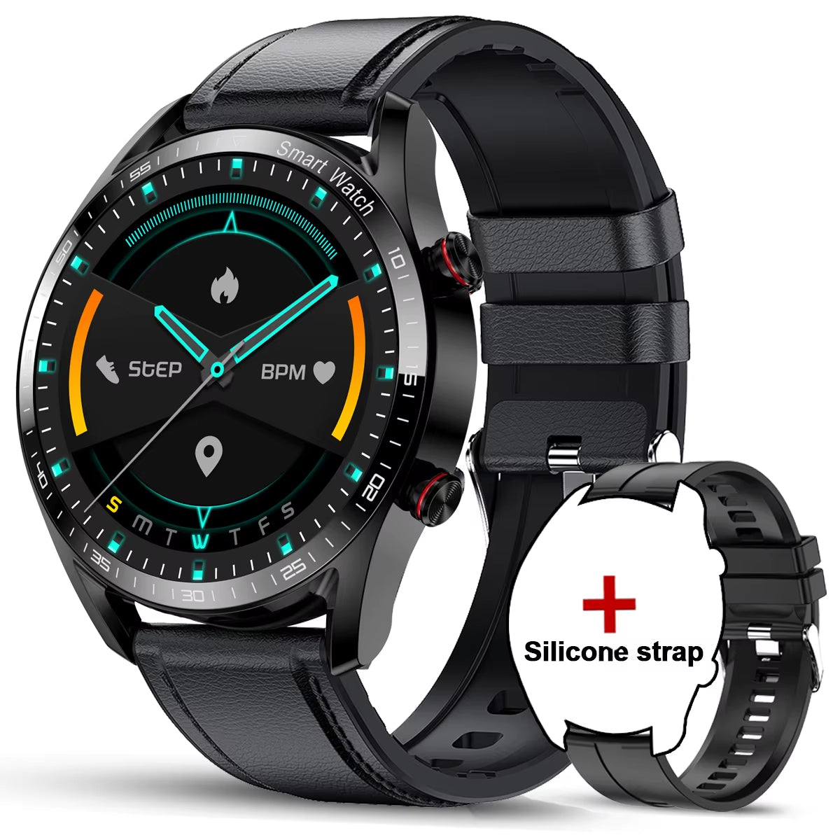 New 1.53Inch Bluetooth Call Smart Watch Men Multi-Sport Mode Heart Rate Health Monitoring Waterproof Business Smartwatch