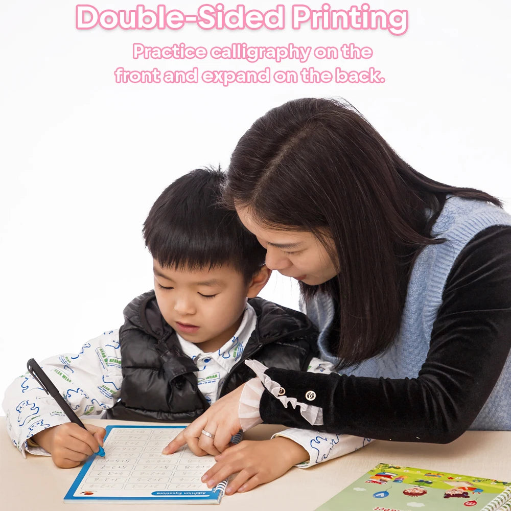 Reusable Magic Copybook Drawing Toys for Children Montessori Pen Control Training Writing Sticker Learning Educational Toy Kids