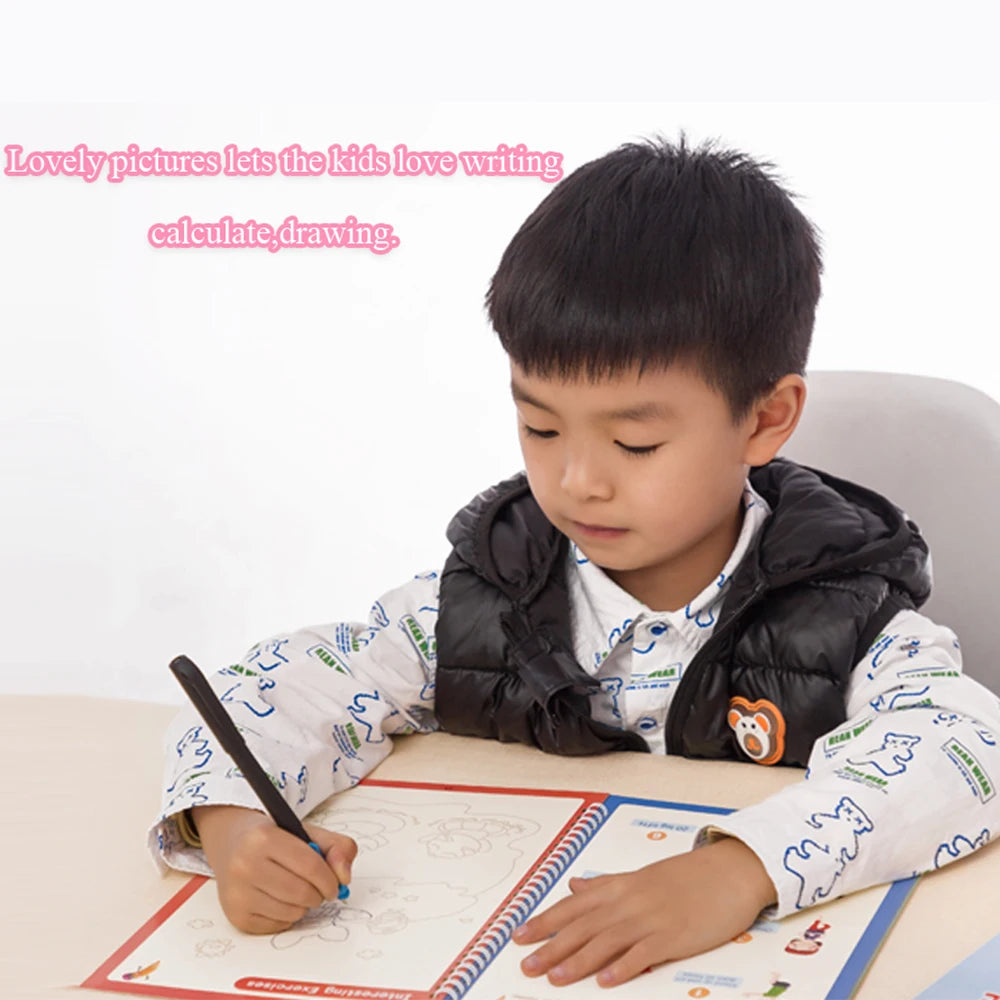 Reusable Magic Copybook Drawing Toys for Children Montessori Pen Control Training Writing Sticker Learning Educational Toy Kids