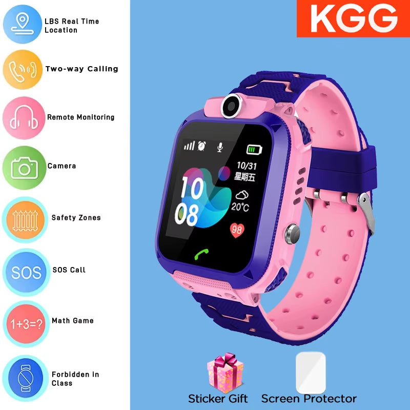 ﻿ Kids Smart Watch 4G Sim Card 2G Internet SOS LBS Location Call Child Smartwatch Camera Waterproof Watch Phone for Boys Girls