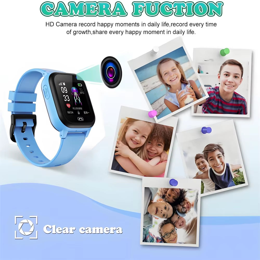 ﻿ Kids Smart Watch 4G Sim Card 2G Internet SOS LBS Location Call Child Smartwatch Camera Waterproof Watch Phone for Boys Girls