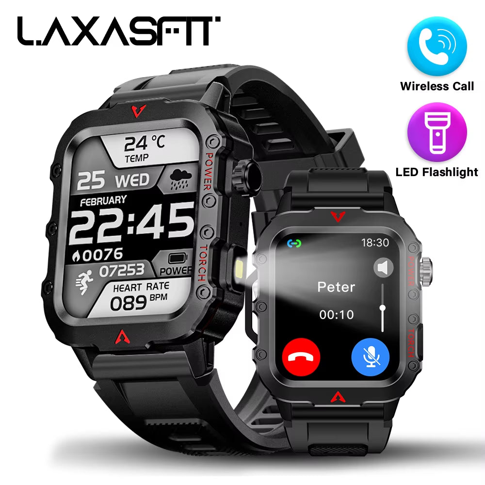 Men Sports Smart Watch 1.71 Screen Blood Oxygen Bluetooth Talking Watch Multi Sport LED Flashlight Outdoor Smart Watch