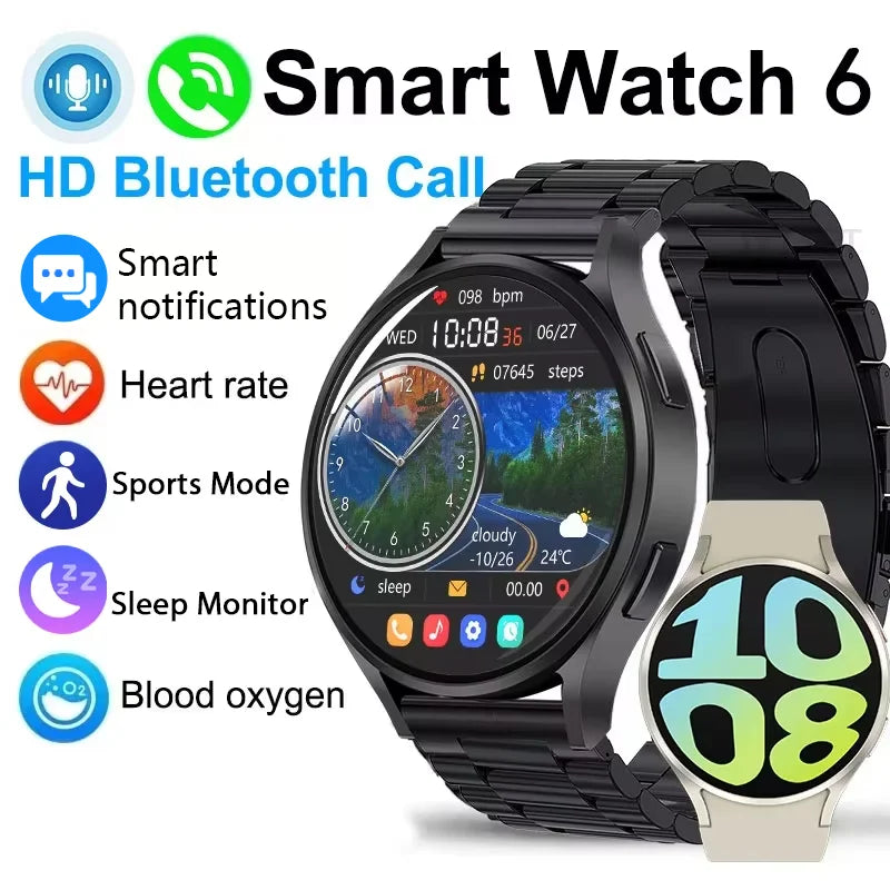New Smart Watch 6 Men and Woman 1.44 Inch Screen Bluetooth Call Heart Rate Health Monitoring for Sunxing Wacthes 6 Pro Updates