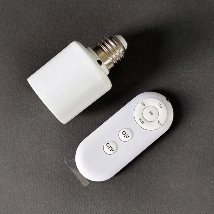 E27 60W Wireless Remote Control Smart Timer Switch Lamp Holder 110V 220V House Multi Light Switch Baby Room Bedroom Timer Switch