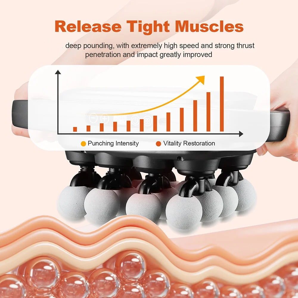 16-Head Fascia Gun High-Frequency Vibration Body Massage Gun Waist and Back Massager Neck Shoulder Massager Muscle Masajeador