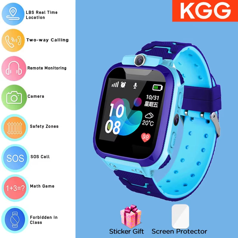 ﻿ Kids Smart Watch 4G Sim Card 2G Internet SOS LBS Location Call Child Smartwatch Camera Waterproof Watch Phone for Boys Girls